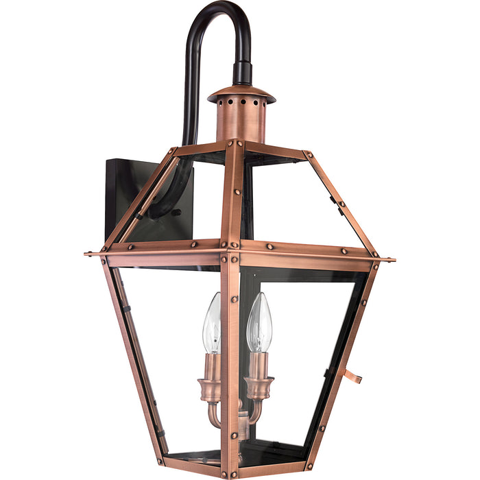 Quoizel RO8411AC Rue De Royal Two Light Outdoor Wall Lantern, Aged Copper Alternate Image.jpg