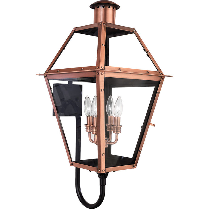 Quoizel RO8414AC Rue De Royal Four Light Outdoor Wall Lantern, Aged Copper Main Image.jpg