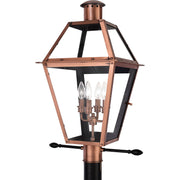 Quoizel RO9014AC Rue De Royal Four Light Outdoor Post Mount, Aged Copper Main Image.jpg