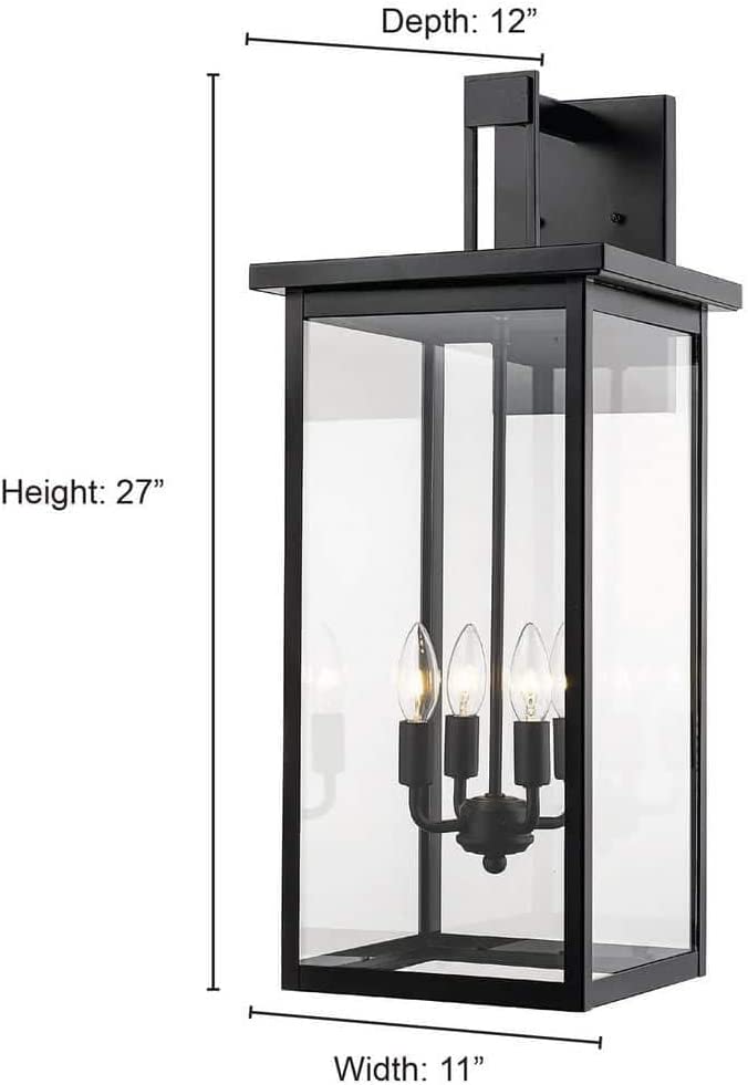 Millennium 2603-PBK Barkeley Four Light Outdoor Wall Sconce, Powder Coated Black Alternate Image 3.jpg