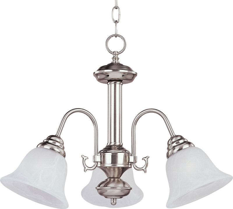 Maxim 2697MRSN Malaga Three Light Chandelier, Satin Nickel Main Image.jpg