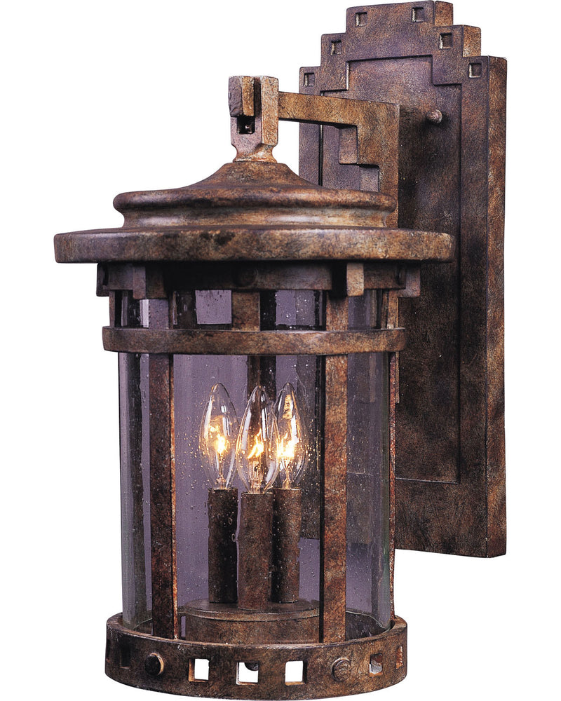 Maxim 40035CDSE Santa Barbara VX Three Light Outdoor Wall Lantern, Sienna Main Image.jpg
