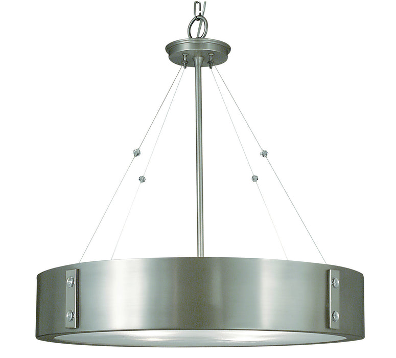 Framburg 5395 SP/PN Oracle Four Light Chandelier, Satin Pewter with Polished Nickel Accents Main Image.jpg