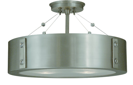 Framburg 5390 SP/PN Oracle Four Light Flush / Semi-Flush Mount, Satin Pewter with Polished Nickel Accents Main Image.jpg