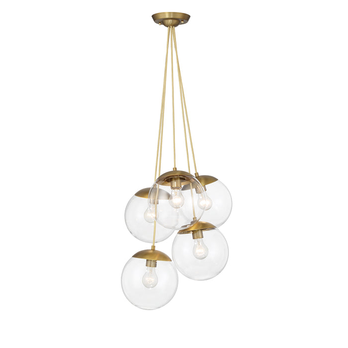 Minka-Lavery 2745-695 Auresa Five Light Pendant, Soft Brass Main Image.jpg