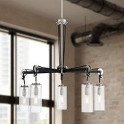 Minka-Lavery 2895-691 Pullman Junction Five Light Chandelier, Coal With Brushed Nickel Alternate Image 2.jpg