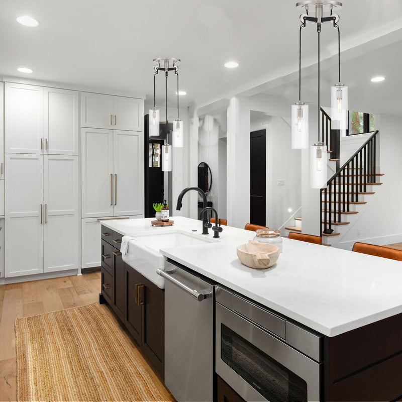 Minka-Lavery 2897-691 Pullman Junction Three Light Pendant, Coal With Brushed Nickel Alternate Image 2.jpg