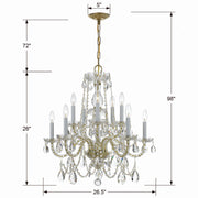 Crystorama 1130-PB-CL-SAQ Traditional Crystal Ten Light Chandelier Polished Brass Alternate Image.jpg