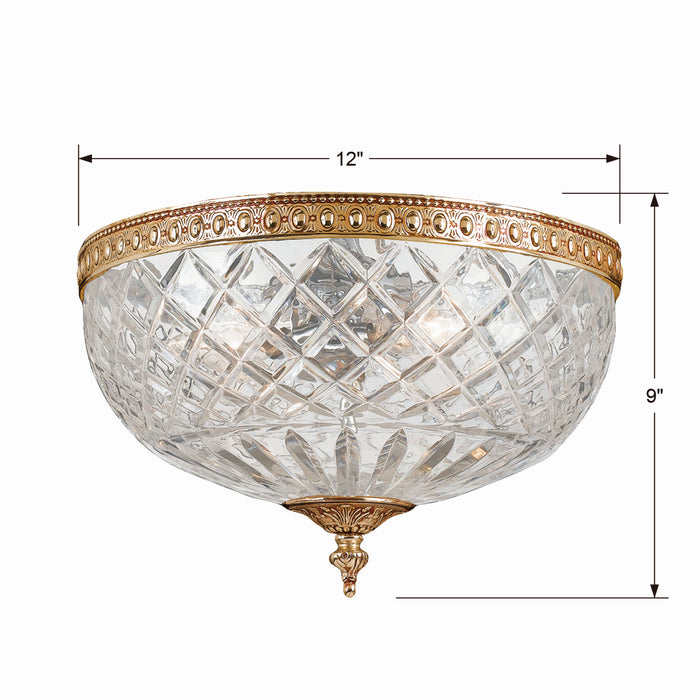Crystorama 117-12-OB Ceiling Mount Three Light Flush Mount Olde Brass Alternate Image 2.jpg