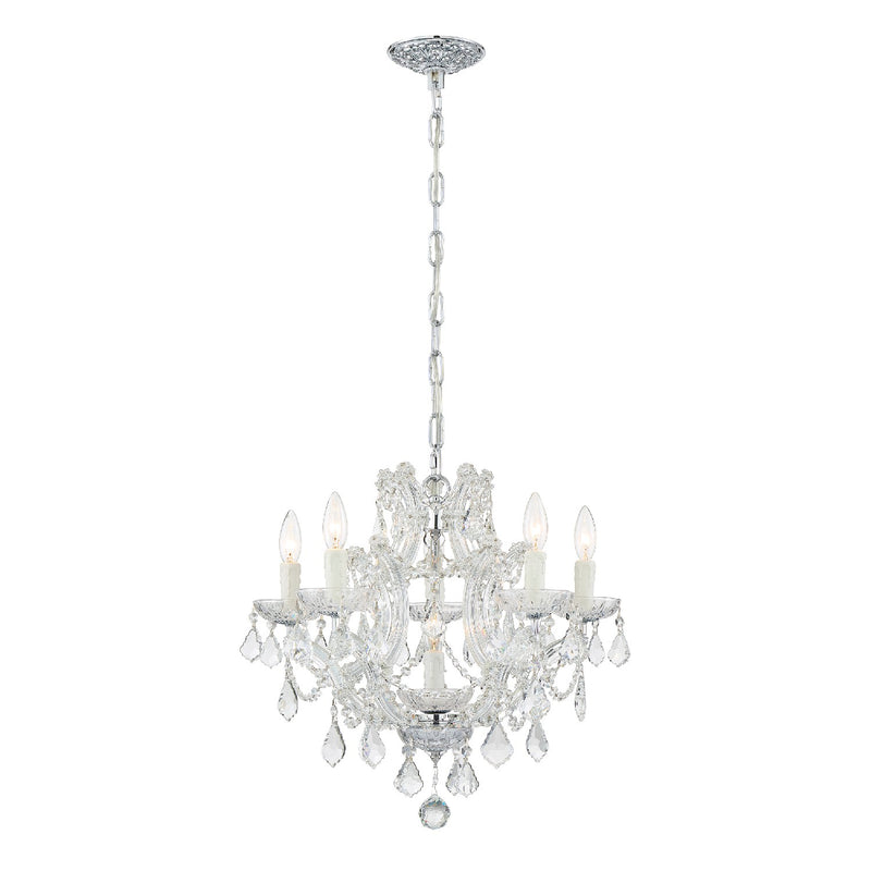 Crystorama 4405-CH-CL-MWP Maria Theresa Six Light Mini Chandelier Polished Chrome Alternate Image 4.jpg