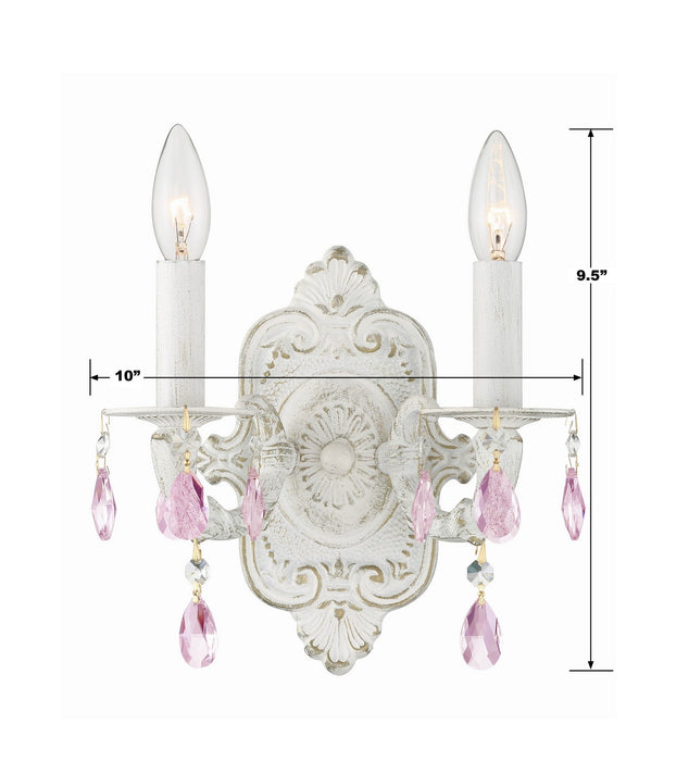 Crystorama 5022-AW-RO-MWP Paris Market Two Light Wall Sconce Antique White Alternate Image 2.jpg