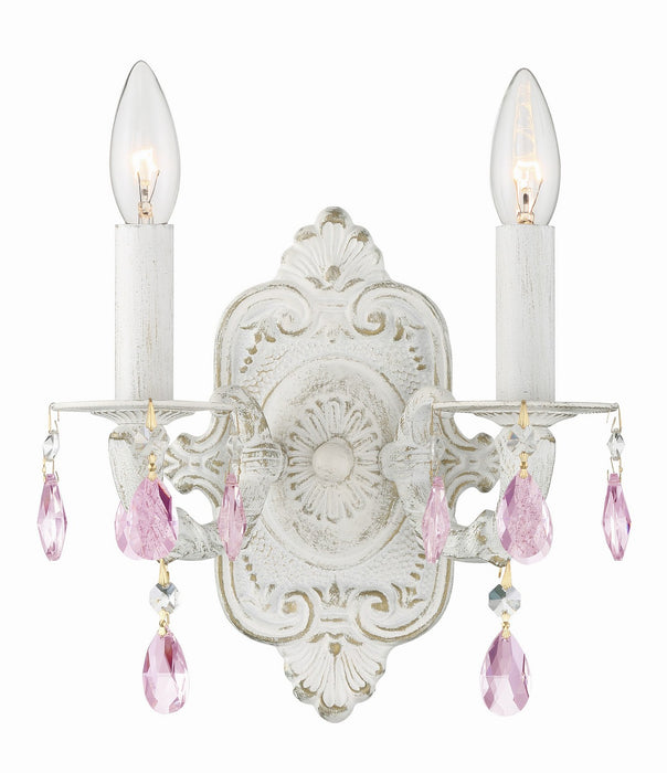 Crystorama 5022-AW-RO-MWP Paris Market Two Light Wall Sconce Antique White Main Image.jpg