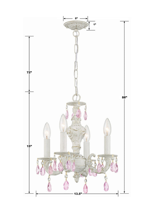 Crystorama 5024-AW-RO-MWP Paris Market Four Light Mini Chandelier Antique White Alternate Image 2.jpg