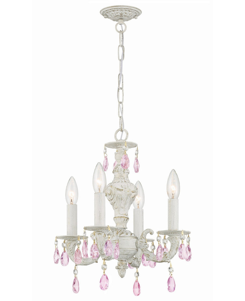Crystorama 5024-AW-RO-MWP Paris Market Four Light Mini Chandelier Antique White Main Image.jpg