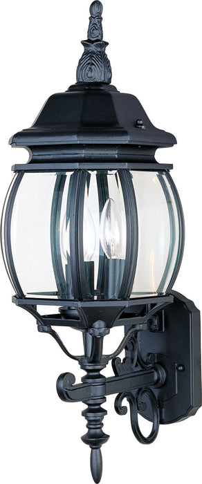 Maxim 1033BK Crown Hill Three Light Outdoor Wall Lantern, Black Main Image.jpg