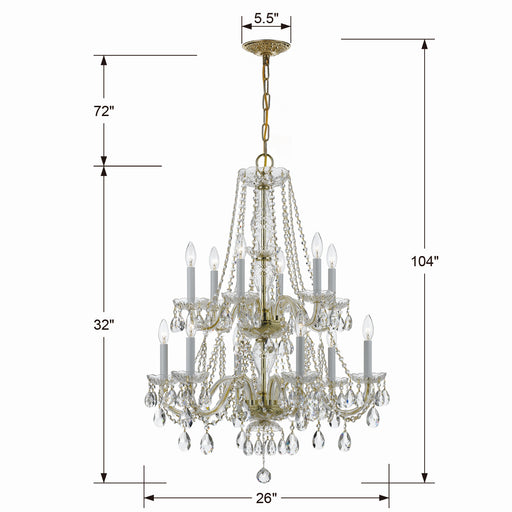 Crystorama 1137-PB-CL-SAQ Traditional Crystal 12 Light Chandelier Polished Brass Alternate Image.jpg