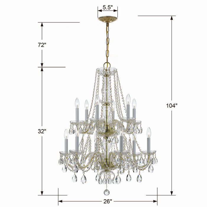 Crystorama 1137-PB-CL-SAQ Traditional Crystal 12 Light Chandelier Polished Brass Alternate Image.jpg