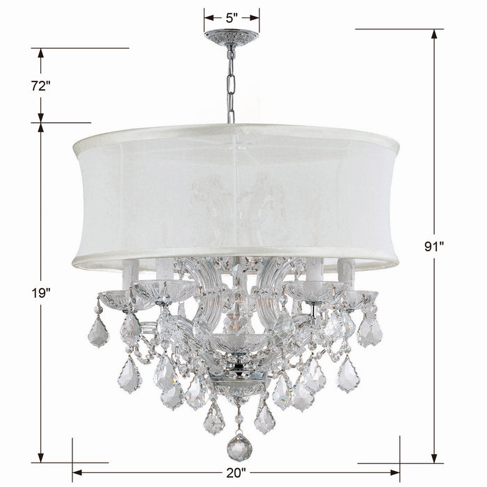 Crystorama 4415-CH-SMW-CLM Brentwood Six Light Mini Chandelier Polished Chrome Alternate Image.jpg