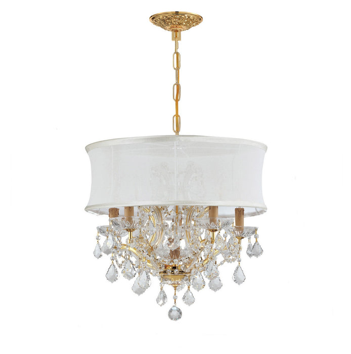 Crystorama 4415-GD-SMW-CLM Brentwood Six Light Chandelier Gold Main Image.jpg