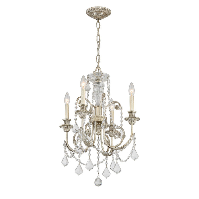 Crystorama 5114-OS-CL-MWP Regis Four Light Mini Chandelier Olde Silver Alternate Image 4.jpg
