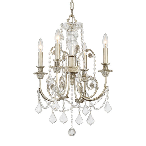 Crystorama 5114-OS-CL-MWP Regis Four Light Mini Chandelier Olde Silver Main Image.jpg
