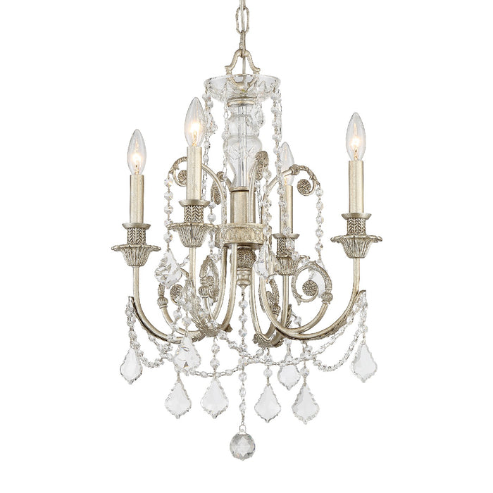 Crystorama 5114-OS-CL-MWP Regis Four Light Mini Chandelier Olde Silver Main Image.jpg
