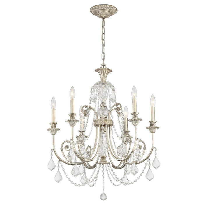 Crystorama 5116-OS-CL-MWP Regis Six Light Chandelier Olde Silver Alternate Image 2.jpg