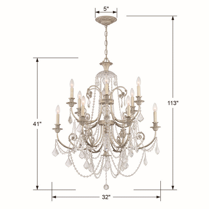 Crystorama 5119-OS-CL-MWP Regis 12 Light Chandelier Olde Silver Alternate Image 2.jpg