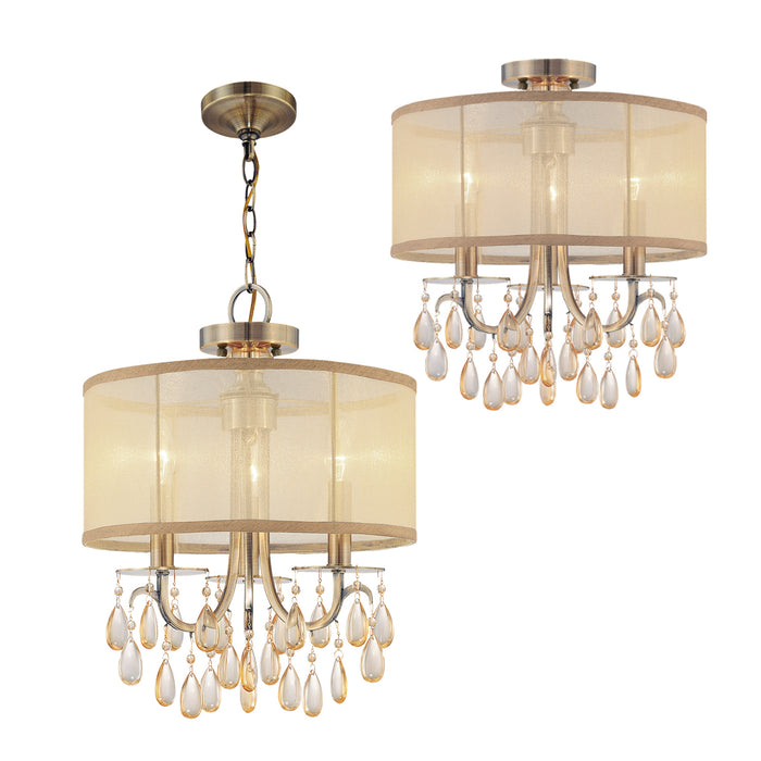 Crystorama 5623-AB Hampton Three Light Mini Chandelier Antique Brass Alternate Image 2.jpg