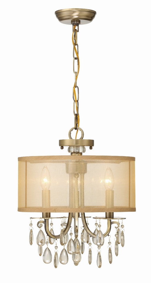 Crystorama 5623-AB Hampton Three Light Mini Chandelier Antique Brass Main Image.jpg