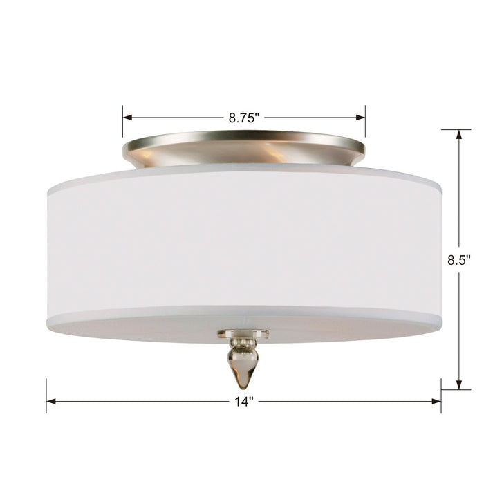 Crystorama 9503-SN Luxo Three Light Flush Mount Satin Nickel Alternate Image 2.jpg