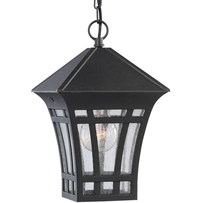 Generation Lighting 60131-12 Herrington One Light Outdoor Pendant, Black Main Image.jpg