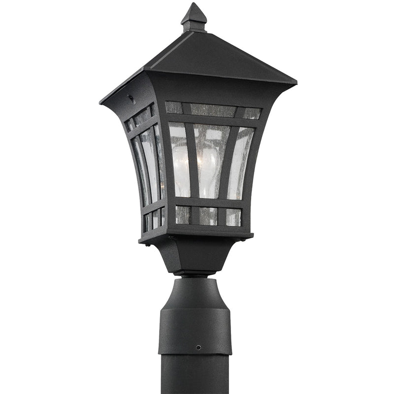 Generation Lighting 82131-12 Herrington One Light Outdoor Post Lantern, Black Main Image.jpg