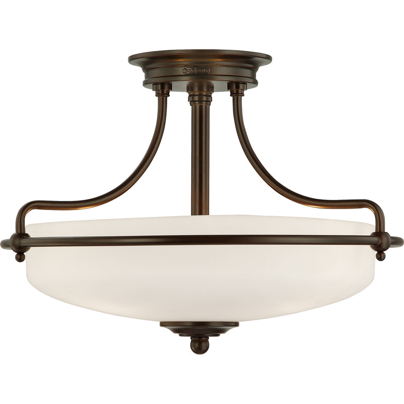 Quoizel GF1717PN Griffin Three Light Semi-Flush Mount, Palladian Bronze Main Image.jpg