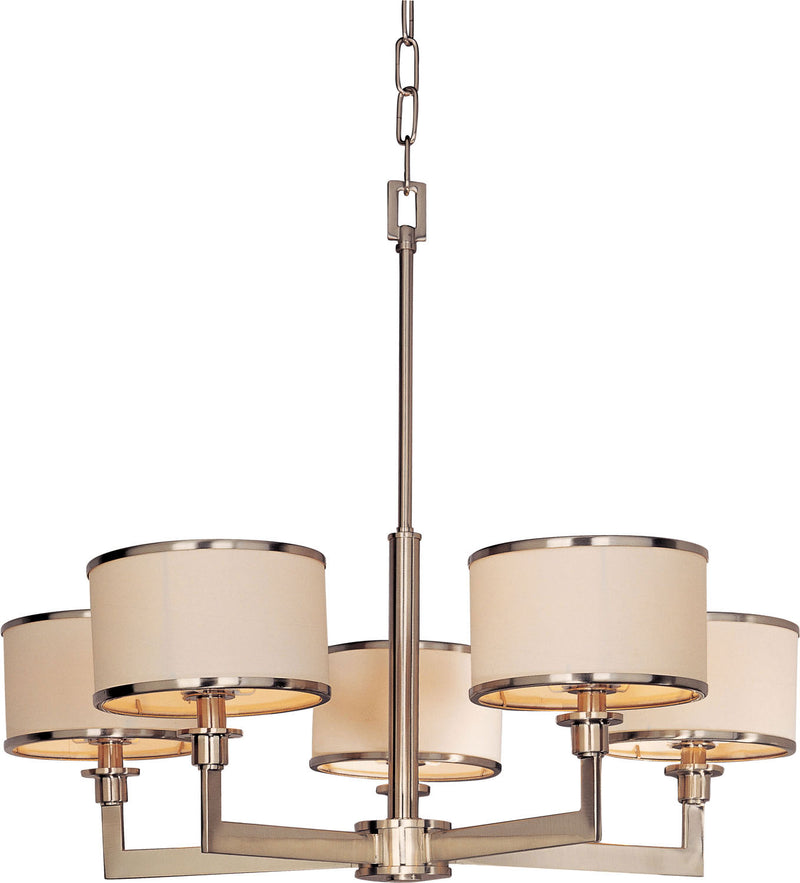 Maxim 12055WTSN Nexus Five Light Chandelier, Satin Nickel Main Image.jpg