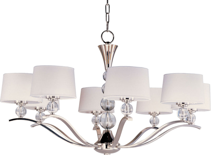 Maxim 12758WTPN Rondo Eight Light Chandelier, Polished Nickel Main Image.jpg