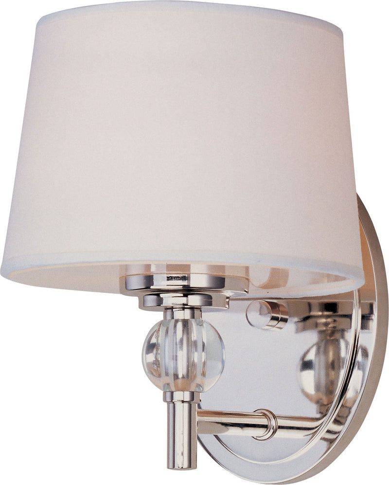 Maxim 12761WTPN Rondo One Light Wall Sconce, Polished Nickel Main Image.jpg