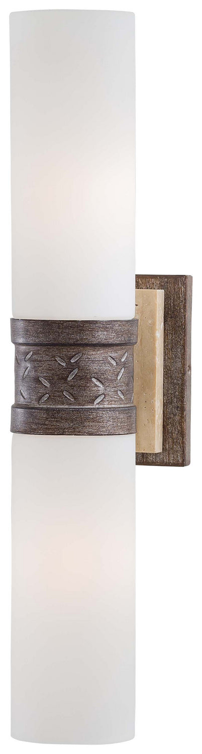 Minka-Lavery 4462-273 Compositions Two Light Wall Sconce, Aged Patina Iron Main Image.jpg