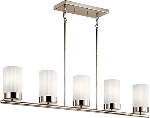 Kichler 52430PN Ciona Five Light Linear Chandelier, Polished Nickel Alternate Image 4.jpg