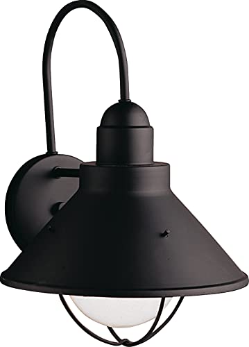 Kichler 9023BK Seaside One Light Outdoor Wall Mount, Black Alternate Image.jpg