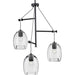 Progress P500160-143 Caisson Collection Three-Light Graphite Clear Glass Global Pendant Light Alternate Image.jpg