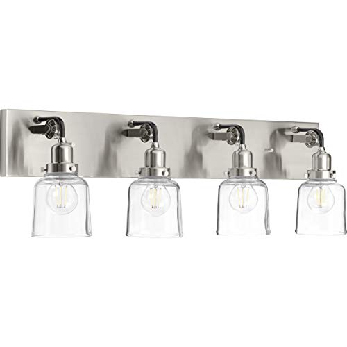 Progress P300229-009 Rushton Collection Four-Light Brushed Nickel Clear Glass Farmhouse Bath Vanity Light Alternate Image.jpg