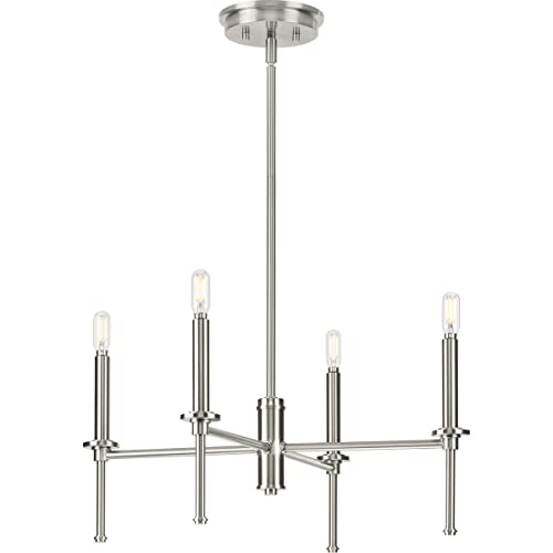 Progress P400293-009 Elara Collection Four-Light New Traditional Brushed Nickel  Chandelier Light Alternate Image.jpg