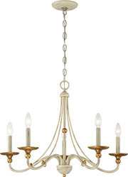 Minka-Lavery 1044-701 Westchester County Five Light Chandelier, Farm House White W/ Gilded Gold Leaf Alternate Image.jpg