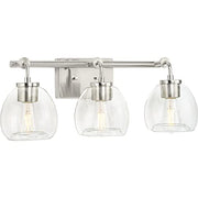 Progress P300347-009 Caisson Collection Three-Light Brushed Nickel Clear Glass Urban Industrial Bath Vanity Light Alternate Image.jpg