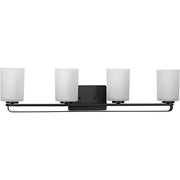 Progress P300344-31M League Collection Four-Light Matte Black and Etched Glass Modern Farmhouse Bath Vanity Light Alternate Image.jpg
