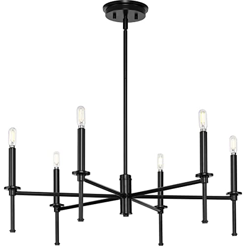 Progress P400294-31M Elara Collection Six-Light New Traditional Matte Black  Chandelier Light Alternate Image.jpg