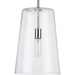 Progress P500242-104 Clarion Collection One-Light Polished Nickel Clear Glass Coastal Pendant Light Alternate Image.jpg