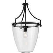 Progress P500361-31M Parkhurst Collection One-Light New Traditional Matte Black Clear Glass Pendant Light Alternate Image.jpg