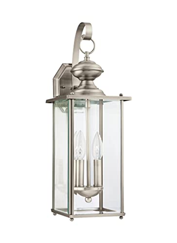 Generation Lighting 8468EN-965 Jamestowne Two Light Outdoor Wall Lantern, Antique Brushed Nickel Alternate Image.jpg